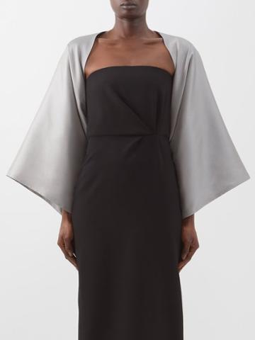 E.stott - Beau Wide-sleeve Satin Bolero Jacket - Womens - Silver