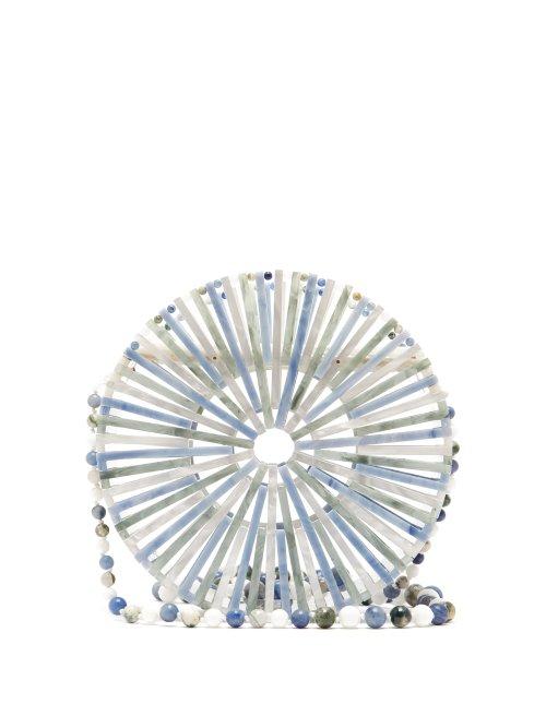 Matchesfashion.com Cult Gaia - Luna Beaded Shoulder Bag - Womens - Blue Multi