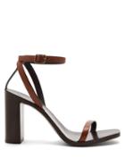 Matchesfashion.com Saint Laurent - Loulou Wood And Leather Sandals - Womens - Light Brown