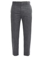 Matchesfashion.com Alexander Mcqueen - Layered Wool-blend Slim-leg Trousers - Mens - Grey