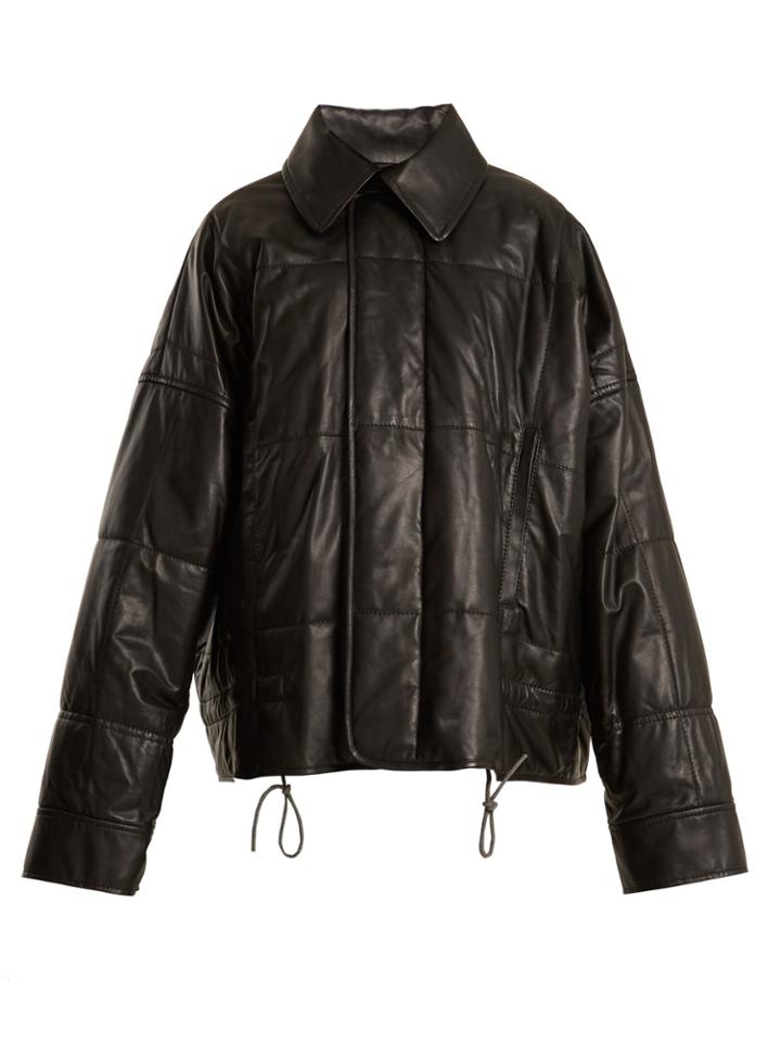 Haider Ackermann Drawstring-hem Quilted-leather Jacket