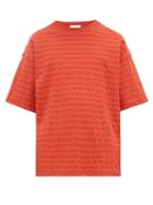 Matchesfashion.com Raey - Oversized Seersucker Cotton Blend Jersey T Shirt - Mens - Orange