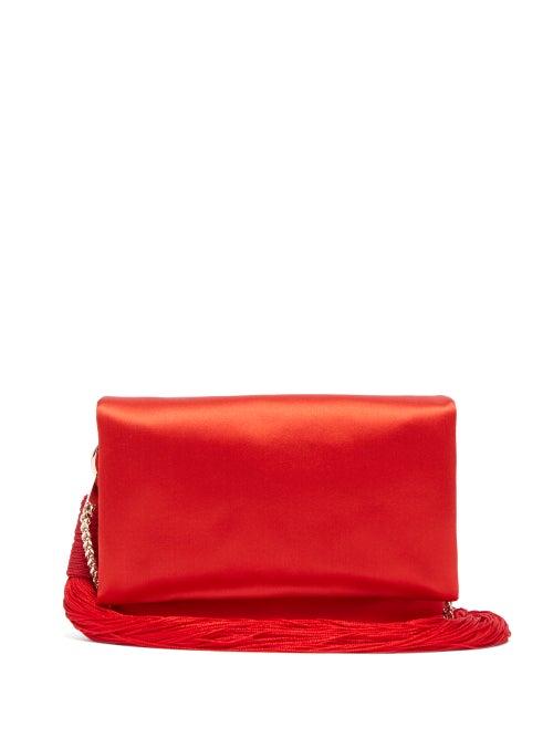 Matchesfashion.com Galvan - Tasselled Satin Shoulder Bag - Womens - Red