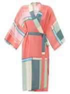 Louisa Parris - Misty Abstract-print Silk Midi Dress - Womens - Multi