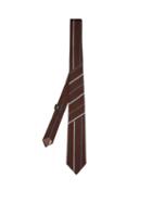 Matchesfashion.com Fendi - Striped Silk Tie - Mens - Brown
