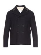 Valentino Rockstud-trim Wool Pea Coat