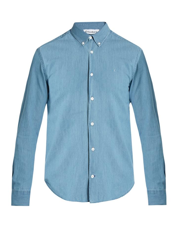 Études Info Logo-embroidered Cotton Shirt