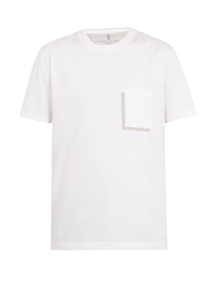 Brunello Cucinelli Shadow Pocket-appliqu Cotton T-shirt