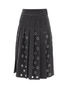 Duncan - Jerez Eyelet-embellished Wool-blend Skirt - Womens - Grey