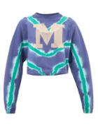 Matchesfashion.com M Missoni - M-logo Tie-dyed Cotton Sweatshirt - Womens - Blue Multi