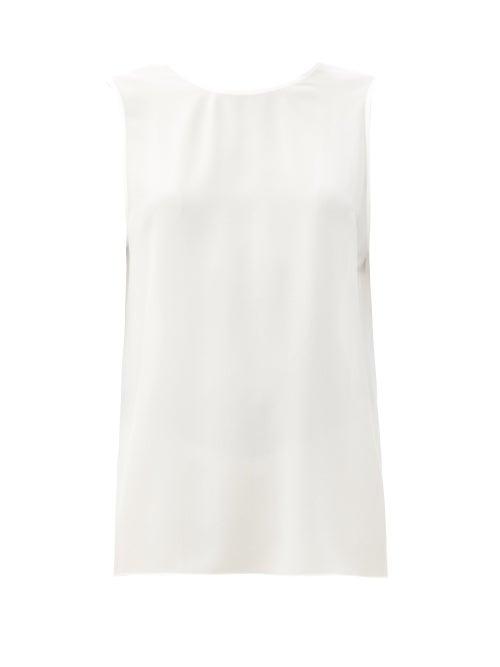 Matchesfashion.com Raey - Scoop-back Split-hem Silk Top - Womens - Ivory