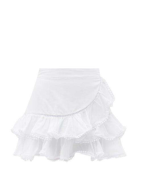 Charo Ruiz - Fera Ruffled Cotton-blend Skirt - Womens - White