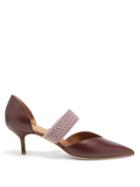 Matchesfashion.com Malone Souliers - Maisie Point-toe Leather Pumps - Womens - Burgundy