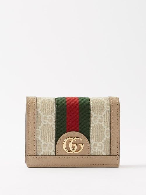Gucci - Ophidia Web-striped Gg Supreme Cardholder - Womens - Cream Multi