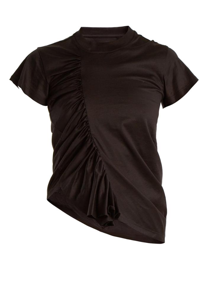 Marques Almeida Asymmetric Gathered-jersey T-shirt