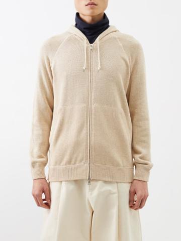 Ghiaia Cashmere - Raglan-sleeve Cotton Zipped Hoodie - Mens - Beige