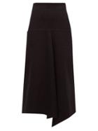 Matchesfashion.com Tibi - Stretch Japanese Denim Drape Skirt - Womens - Black