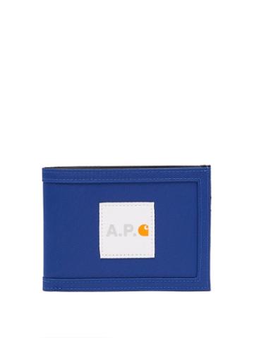 Matchesfashion.com A.p.c. X Carhartt - X Carhartt Technical-gabardine Bi-fold Wallet - Mens - Blue