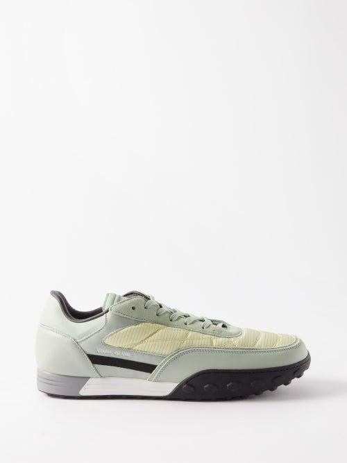 Stone Island - S0202 Ripstop And Suede Trainers - Mens - Light Green