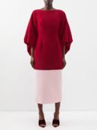Roksanda - Garance Cutout-back Puffed-sleeve Dress - Womens - Burgundy Multi