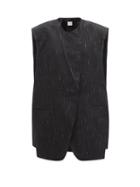 Vetements - Lam Pinstripe Wool-blend Mini Dress - Womens - Black Stripe