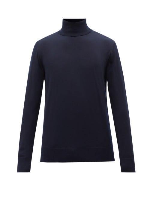 Gabriela Hearst - Jermaine Roll-neck Merino-wool Sweater - Mens - Dark Navy