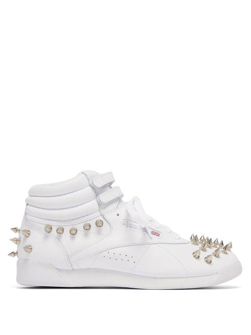 Matchesfashion.com Junya Watanabe - X Reebok Studded Leather High Top Trainers - Womens - White