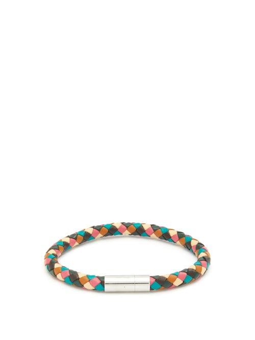 Matchesfashion.com Paul Smith - Woven-leather Bracelet - Mens - Multi