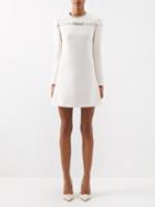 Valentino - Crystal-embellished Crepe Shift Dress - Womens - Ivory Silver