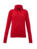 Matchesfashion.com Balmain - Detachable Roll-neck Wool-blend Sweater - Womens - Red