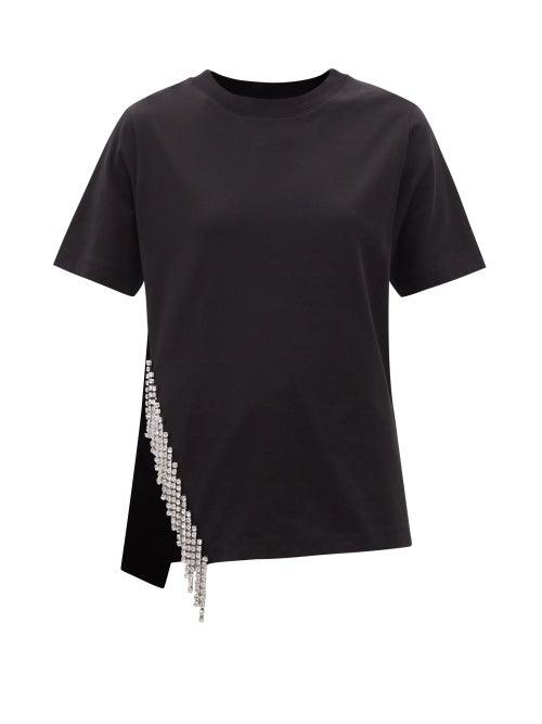 Christopher Kane - Cupchain-crystal Cotton-jersey T-shirt - Womens - Black