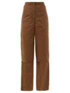 Matchesfashion.com Lemaire - Layered Cotton-ventile Wide-leg Cargo Trousers - Womens - Dark Khaki