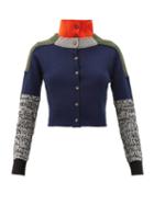 Matchesfashion.com Preen By Thornton Bregazzi - Trevi Panelled Wool-blend Cardigan - Womens - Grey Multi