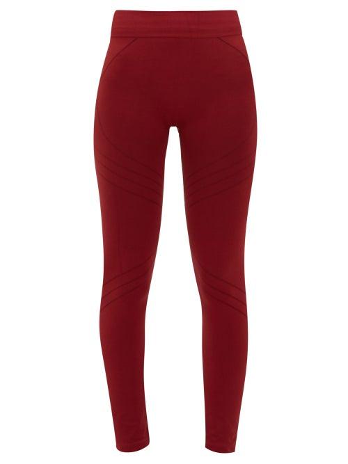 Matchesfashion.com Prism - Nurturing Diagonal Stripe Technical Leggings - Womens - Red