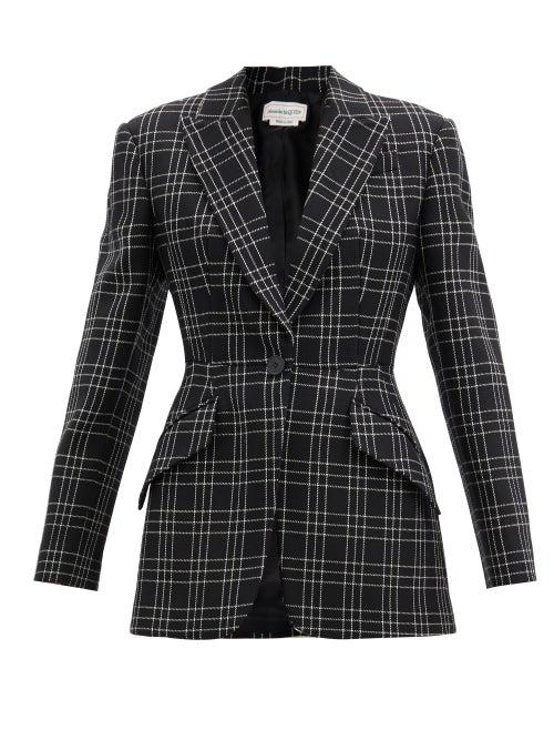 Matchesfashion.com Alexander Mcqueen - Checked Wool-twill Suit Jacket - Womens - Black White