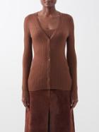 Gabriela Hearst - Homer Ribbed Cashmere-blend Cardigan - Womens - Brown
