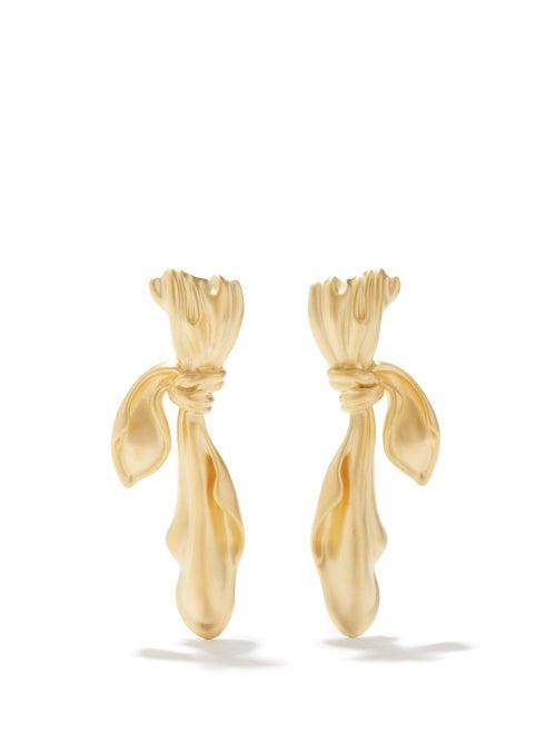 Anissa Kermiche - Gilded Cloth 24kt Gold-plated Earrings - Womens - Gold