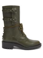 Matchesfashion.com Valentino Garavani - Rockstud Leather Boots - Womens - Green