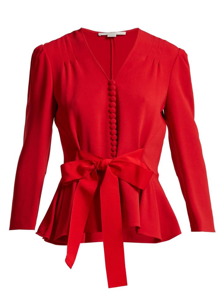 Stella Mccartney V-neck Bow-front Top