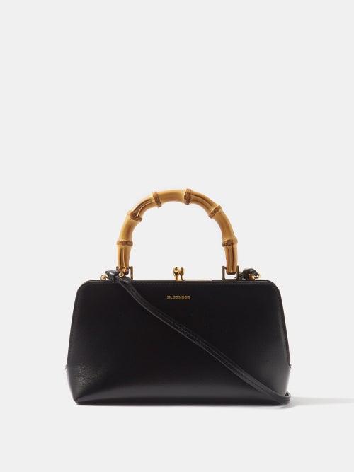 Jil Sander - Mini Bamboo-handle Leather Bag - Womens - Black