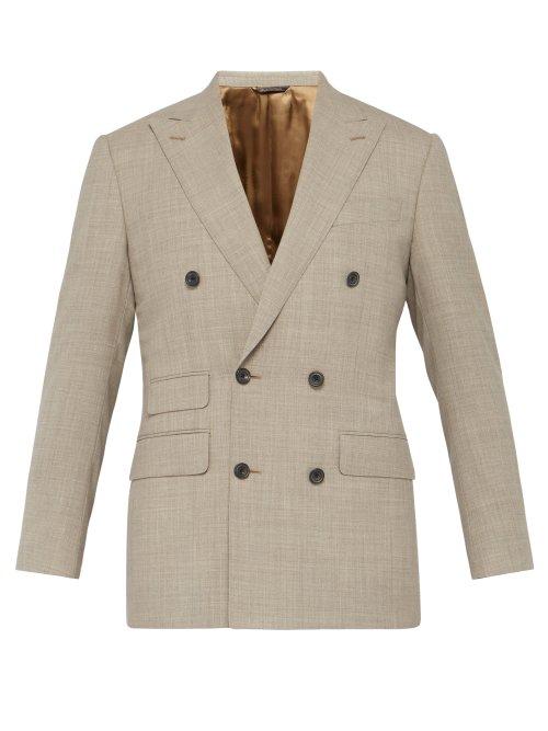 Matchesfashion.com Thom Sweeney - Double Breasted Merino Wool Jacket - Mens - Beige