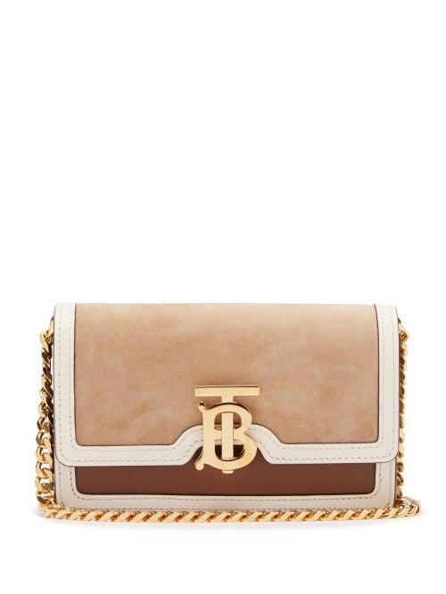 Matchesfashion.com Burberry - Jessie Tb Mini Leather Cross Body Bag - Womens - Beige Multi
