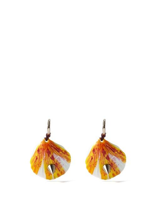 Marni - Spiked Painted Shell Earrings - Womens - Multi