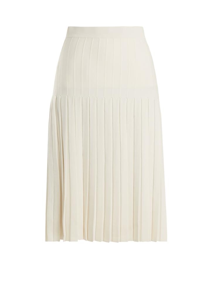 Jonathan Simkhai High-rise Pleated Knit Skirt