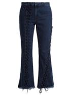 Matchesfashion.com Marques'almeida - Lace Up Cropped Jeans - Womens - Indigo