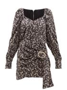 Matchesfashion.com Dodo Bar Or - Madonna Floral Print Velvet Mini Dress - Womens - Black White