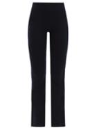 Matchesfashion.com The Elder Statesman - Rib Knitted Flared Cashmere Trousers - Womens - Navy