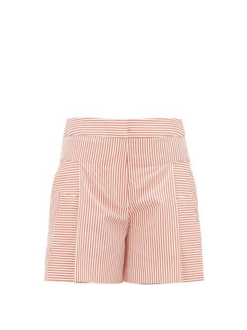 Matchesfashion.com Palmer//harding - Dana Cotton-poplin Shorts - Womens - Red White