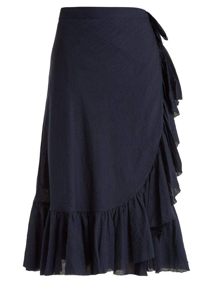 Loup Charmant Ruffled Cotton Wrap Skirt