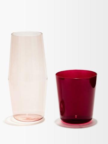 R+d.lab - Luisa Bonne Nuit Carafe And Glass Set - Red Multi